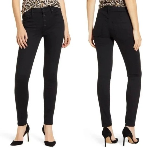 MOTHER Denim - MOTHER The Pixie‎ Not Guilty Black Button Fly High Rise Skinny Jeans Size 26